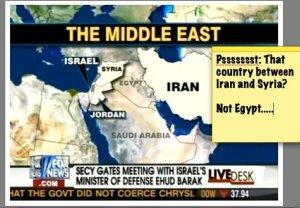 A Fox News map mistakenly labels Iraq as Egypt