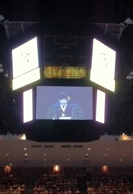 Dr. Robert R. Cargill delivers the 2011 Fresno City College commencement address at Selland Arena, May 20, 2011.