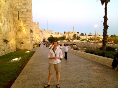 Roslyn outside of the Jaffa Gate in Jerusalem